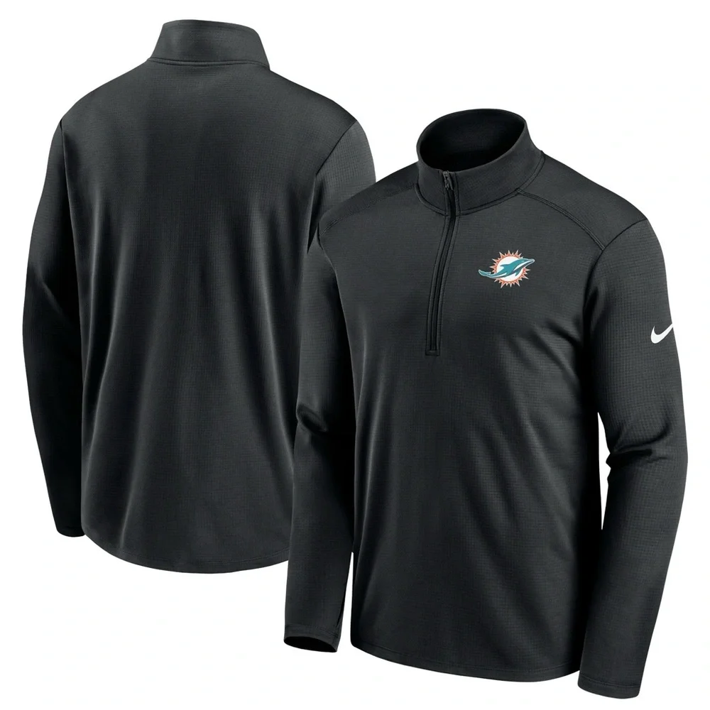 Men's Nike‎ Black Miami Dolphins Pacer Half-Zip Top NWT Size S